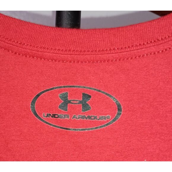 UNDER ARMOUR: Red T-Shirt Logo " Noel Days Off", Men Size M - Picture 4 of 4